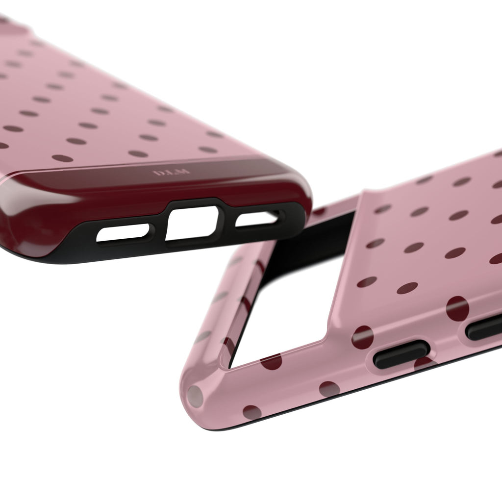 Berry Blush Personalised Polka Dot Case