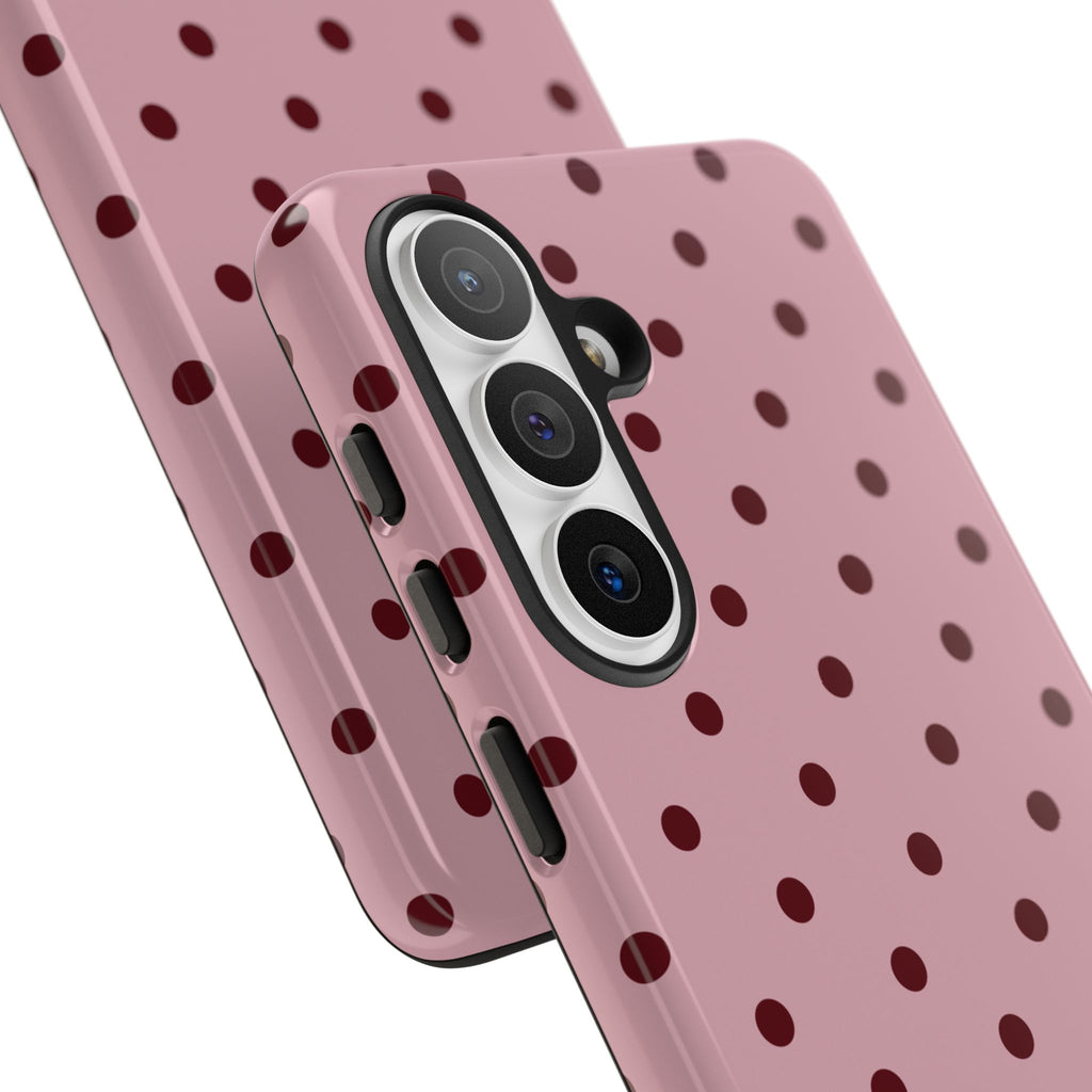 Berry Blush Personalised Polka Dot Case