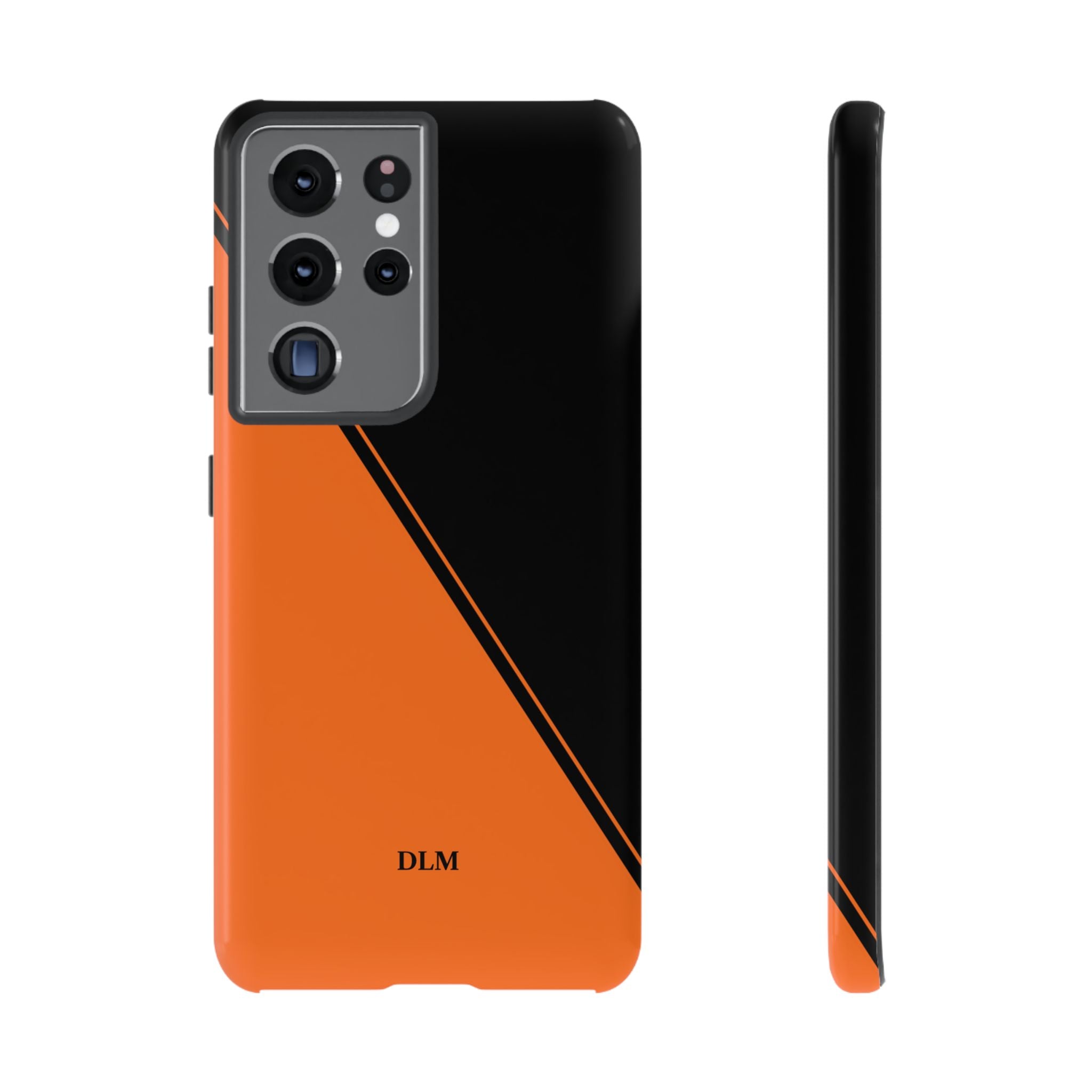 Orange/Black Two Tone Custom Initials Case