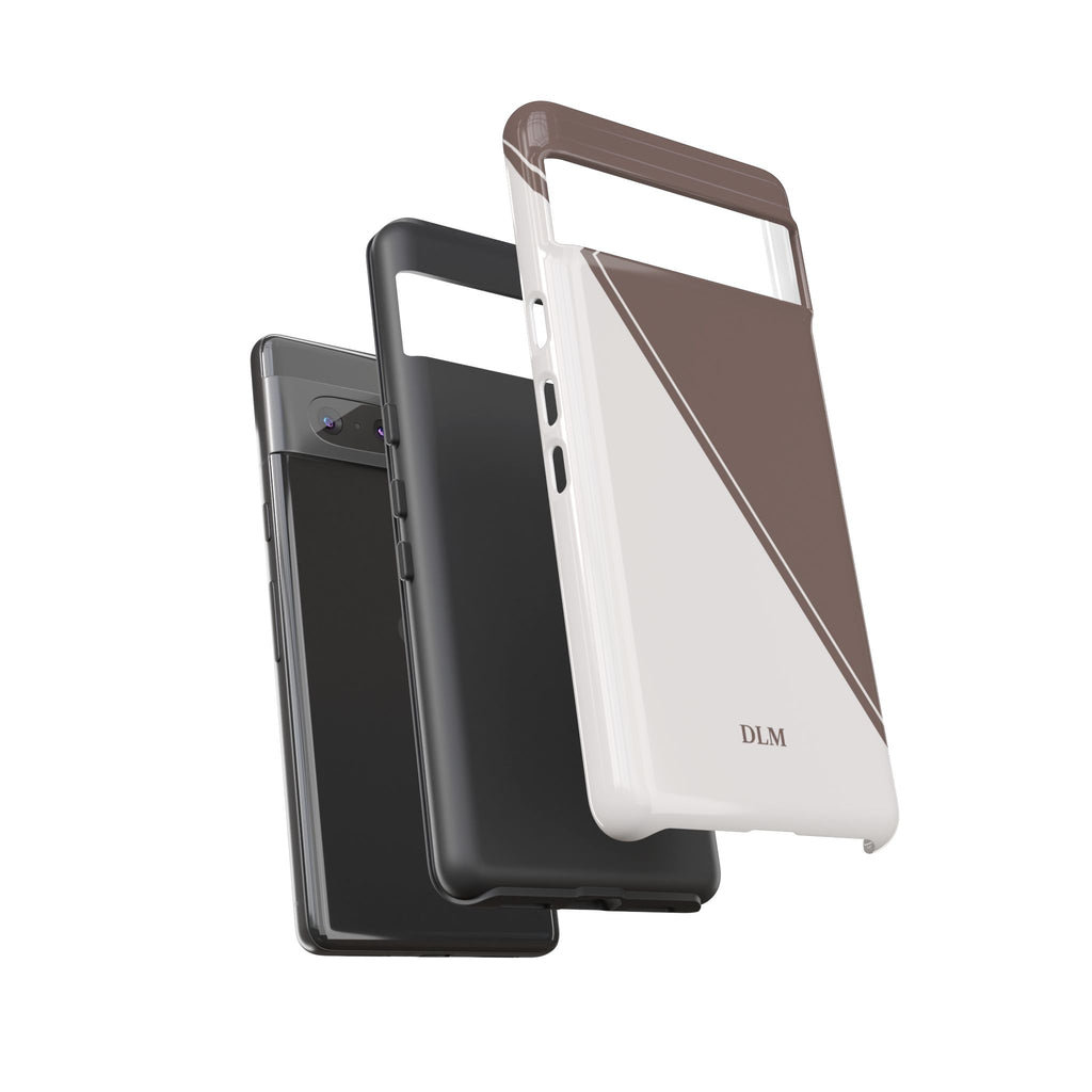Brown/Cream Two Tone Custom Initials Case