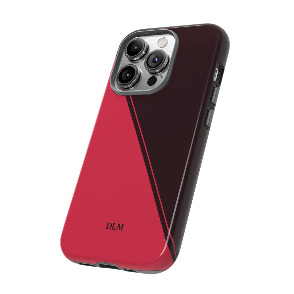 Red/Brown Two Tone Custom Initials Case