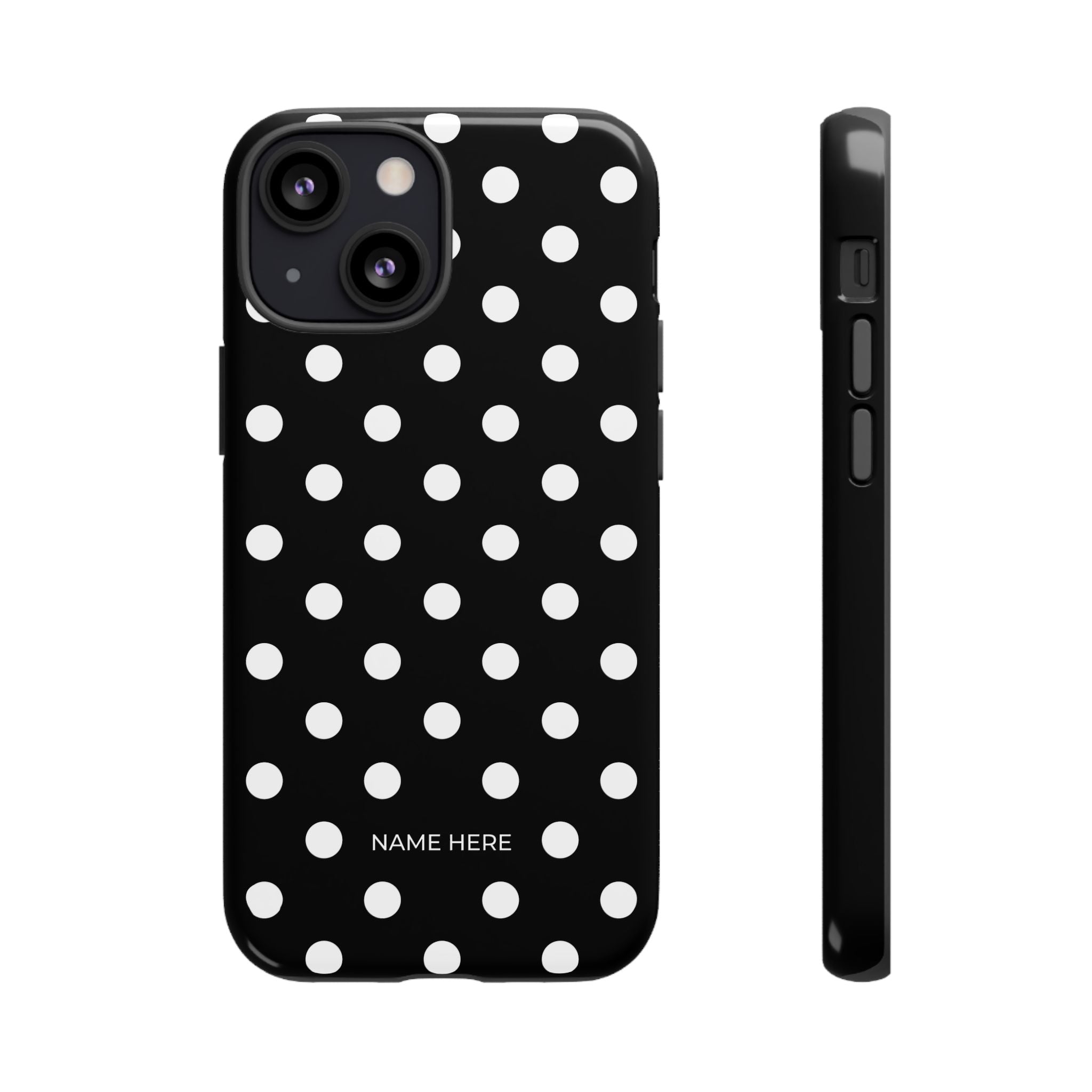 Black & White PolkaDot Customisable Case