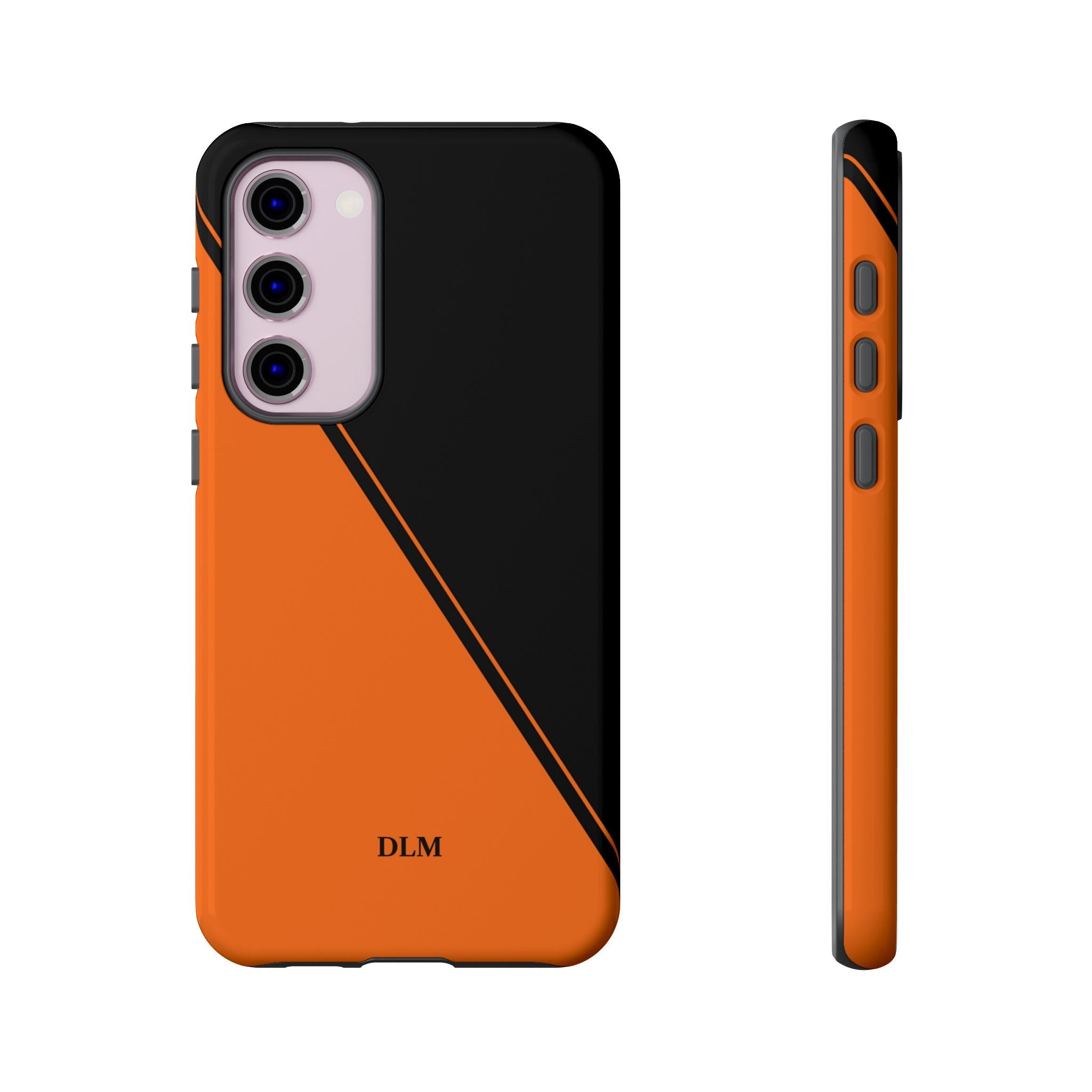 Orange/Black Two Tone Custom Initials Case