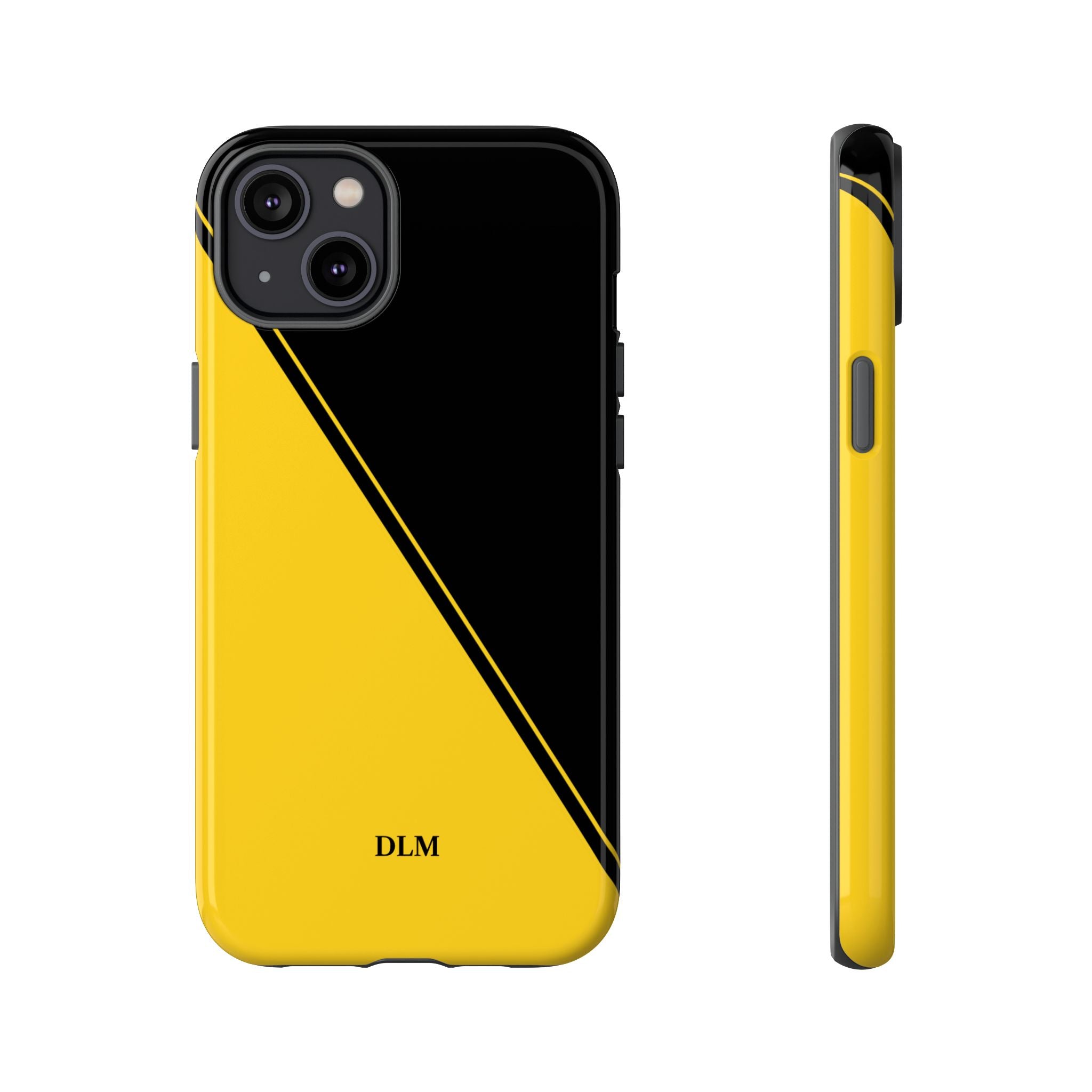 Yellow/Black Two Tone Custom Initials Case