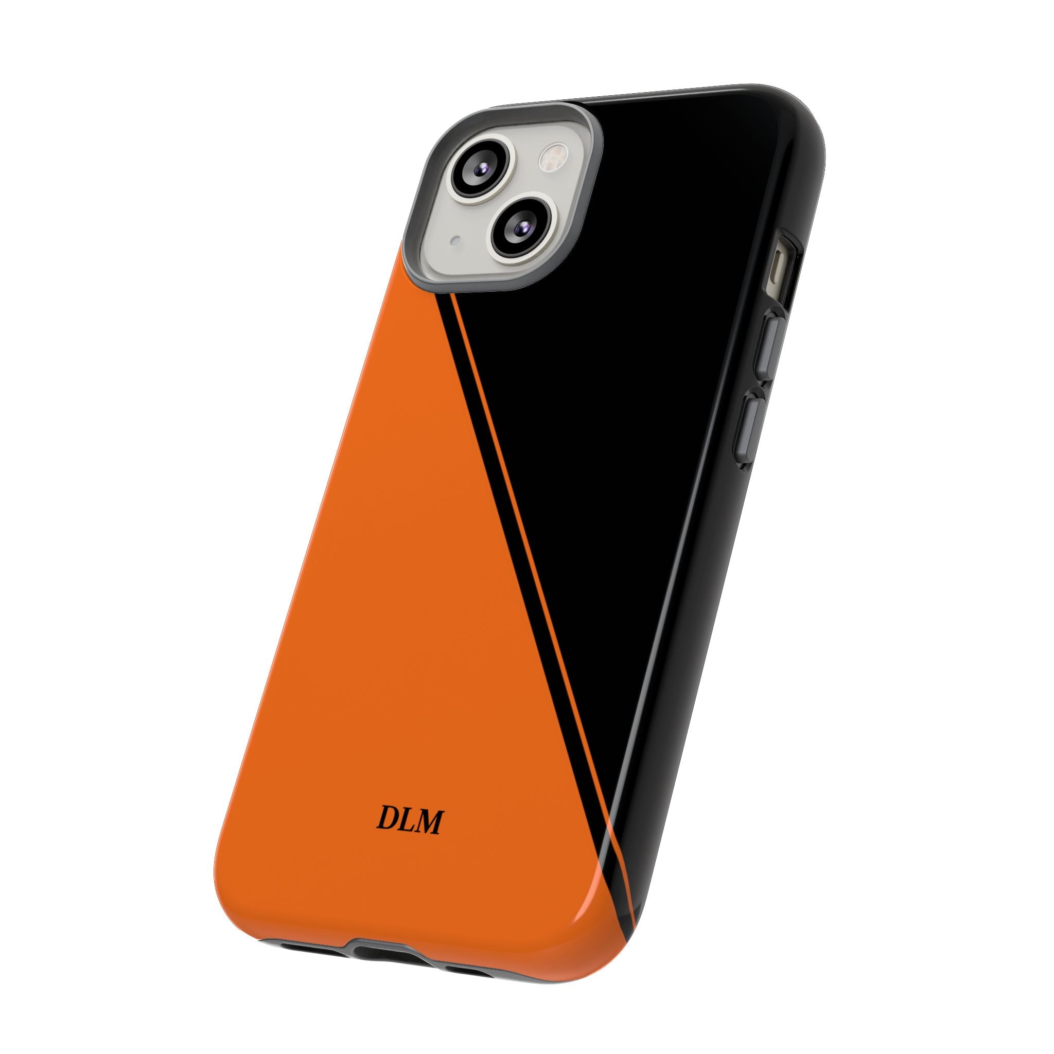 Orange/Black Two Tone Custom Initials Case