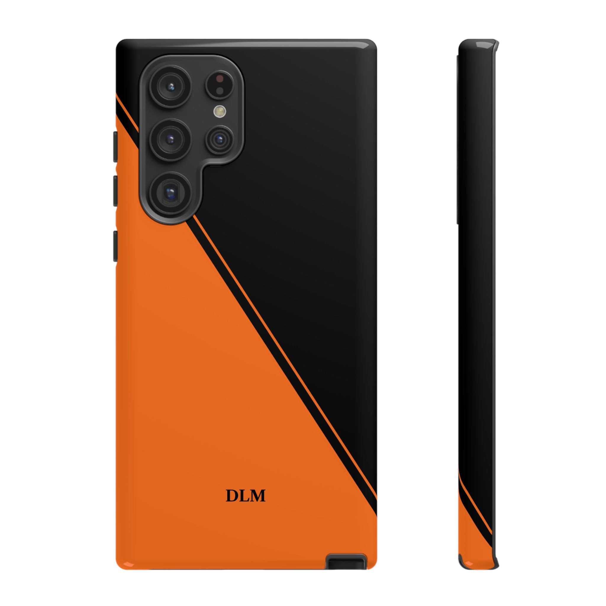 Orange/Black Two Tone Custom Initials Case