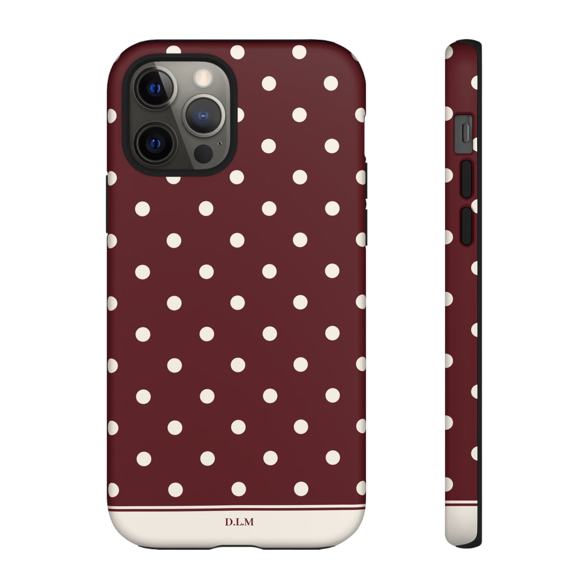 Cranberry Cream Personalised Polka Dot Case