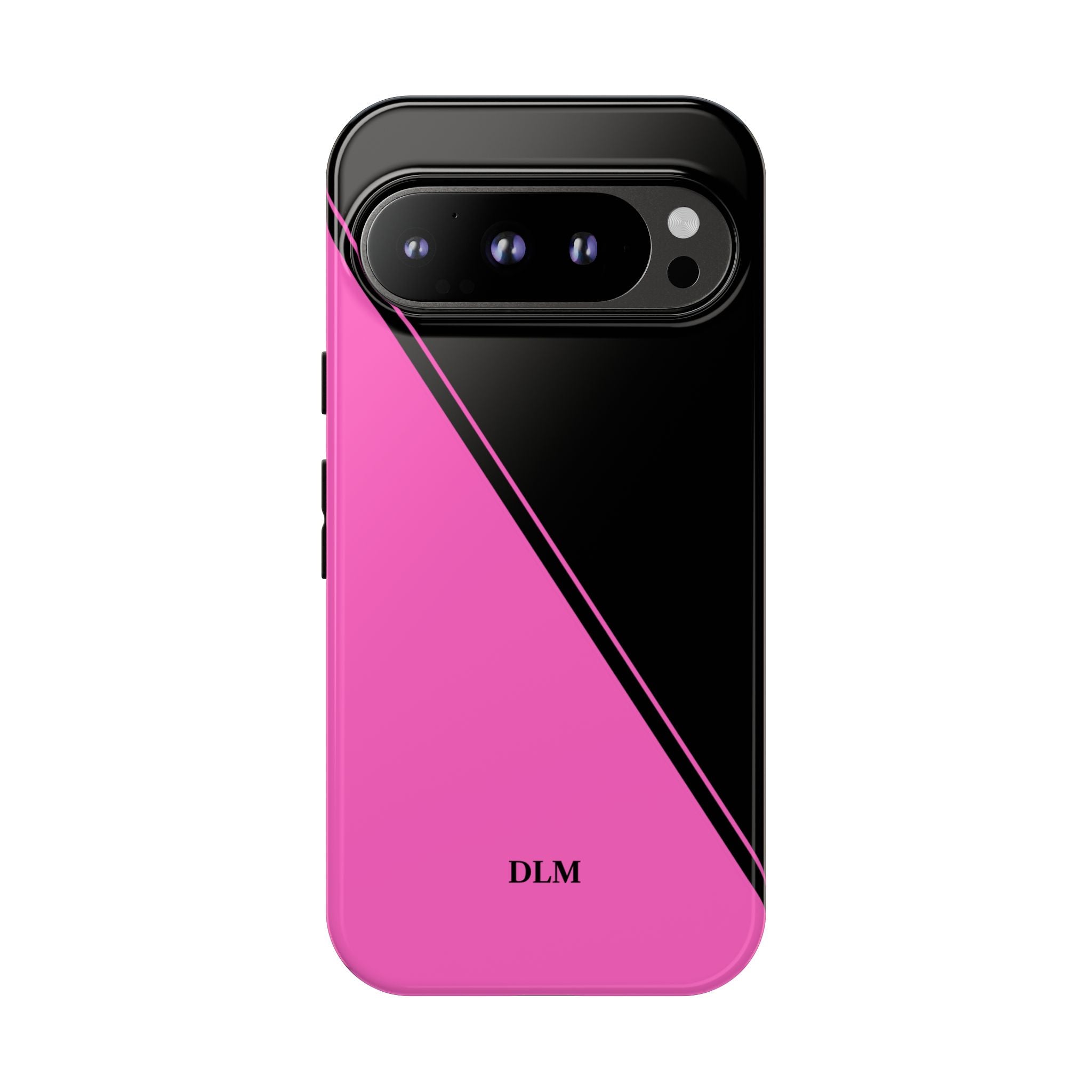 Pink/Black Two Tone Custom Initials Case