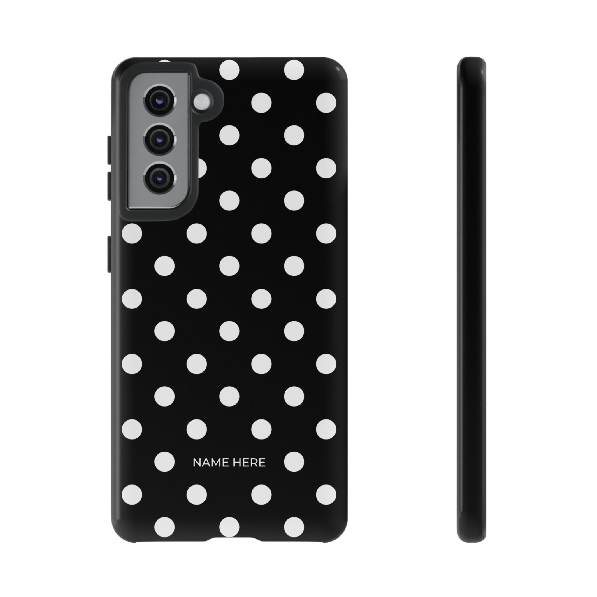 Black & White PolkaDot Customisable Case