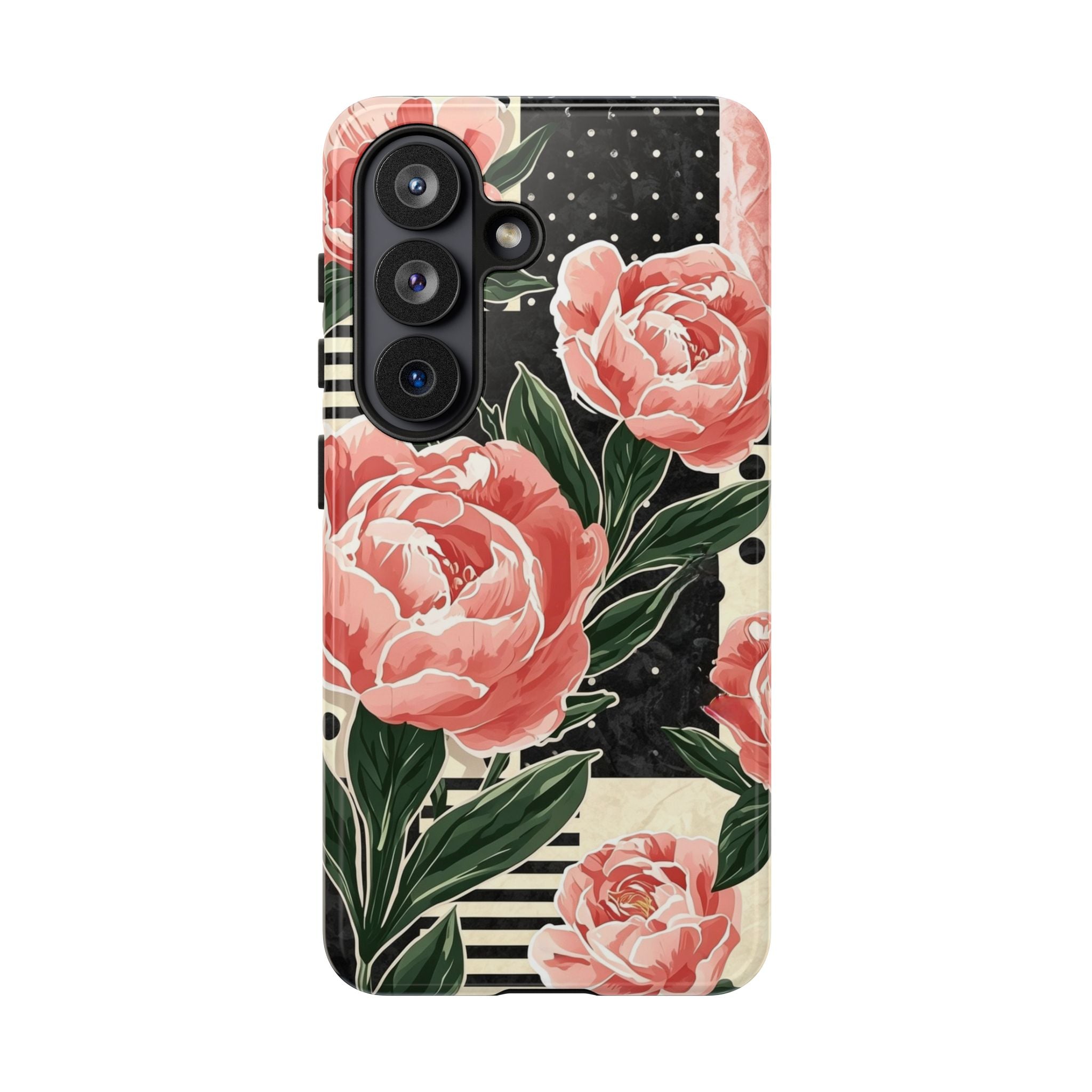 Pink Peony Stripes & Polka Dots