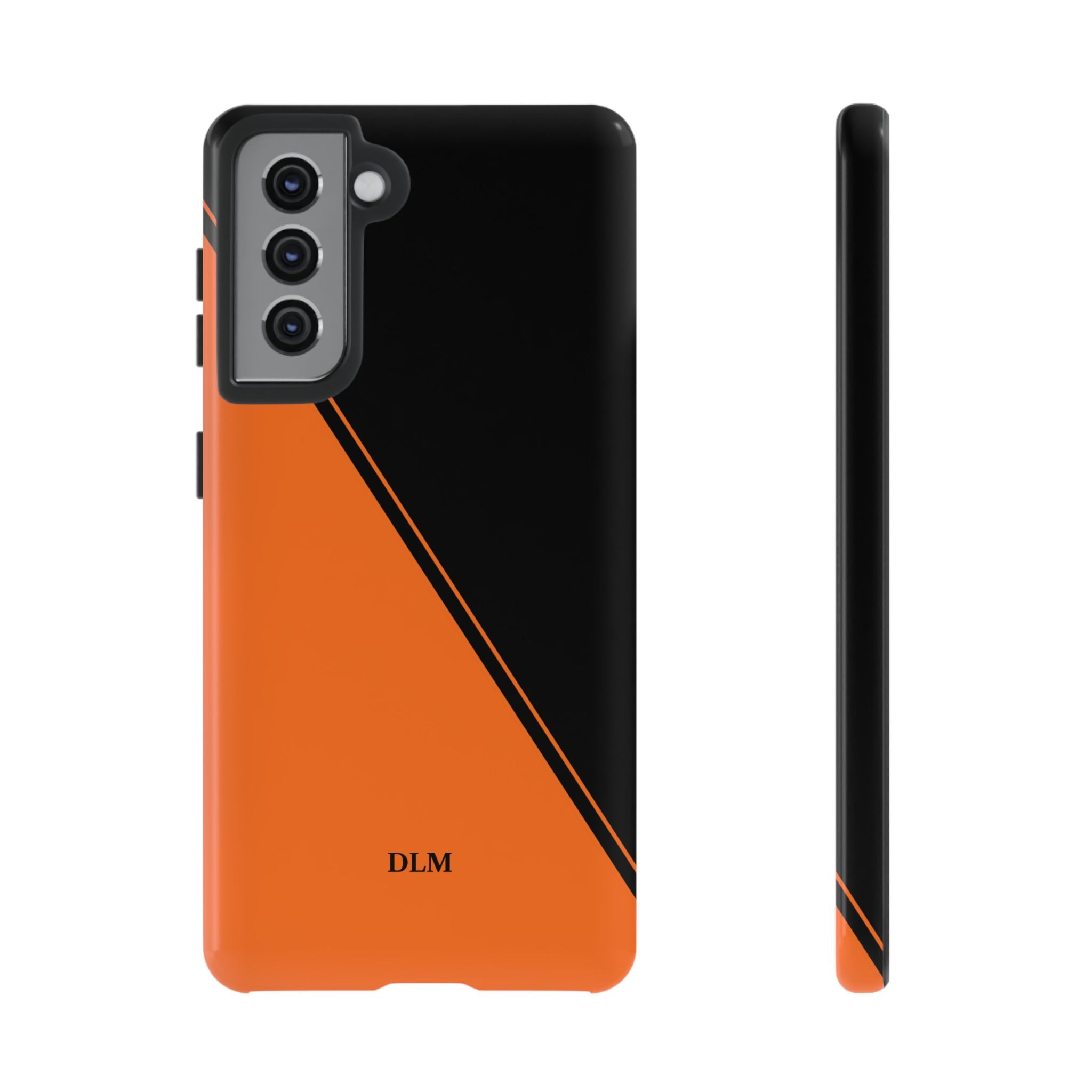 Orange/Black Two Tone Custom Initials Case