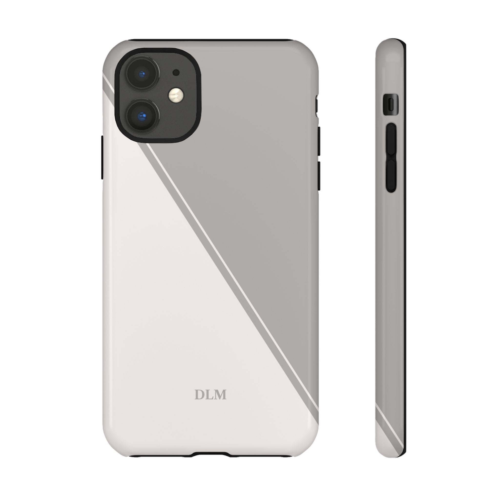 Grey Two Tone Case Custom Initials Case