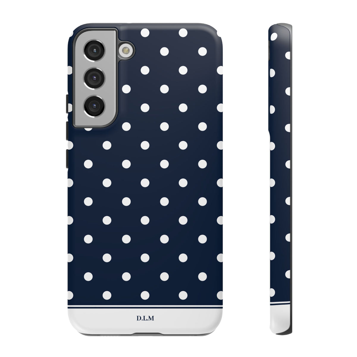 Navy Pearl Personalised Polka Dot Case