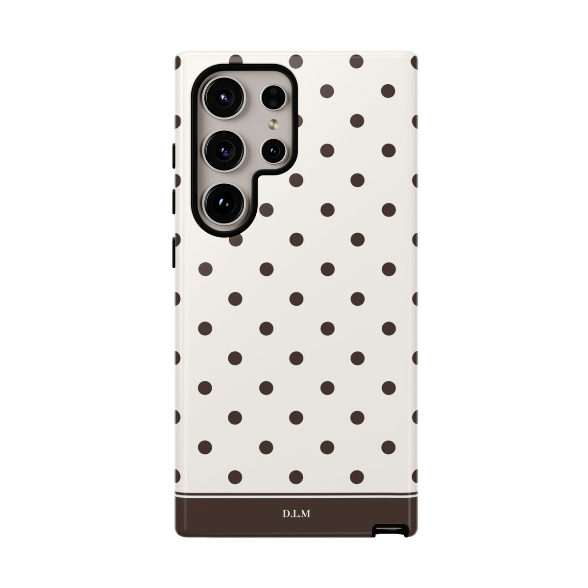 Creamy Mocha Personalised Polka Dot Case