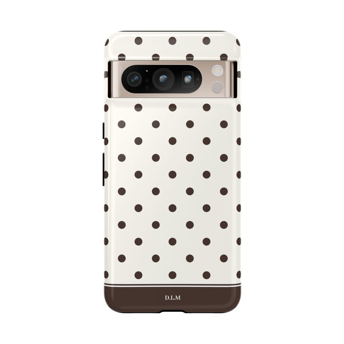 Creamy Mocha Personalised Polka Dot Case