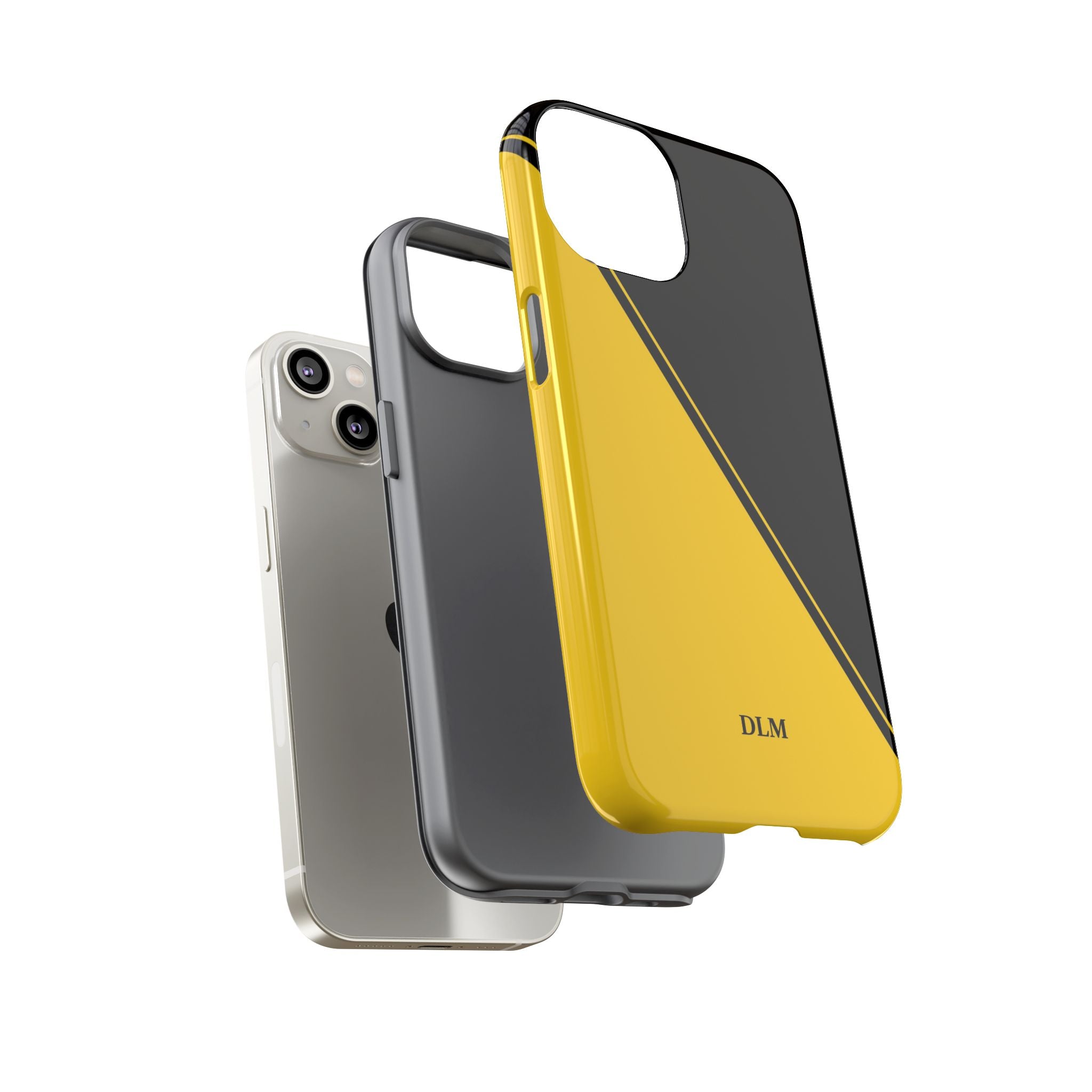 Yellow/Black Two Tone Custom Initials Case