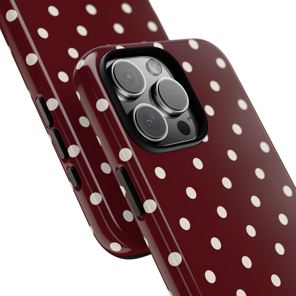 Cranberry Cream Personalised Polka Dot Case