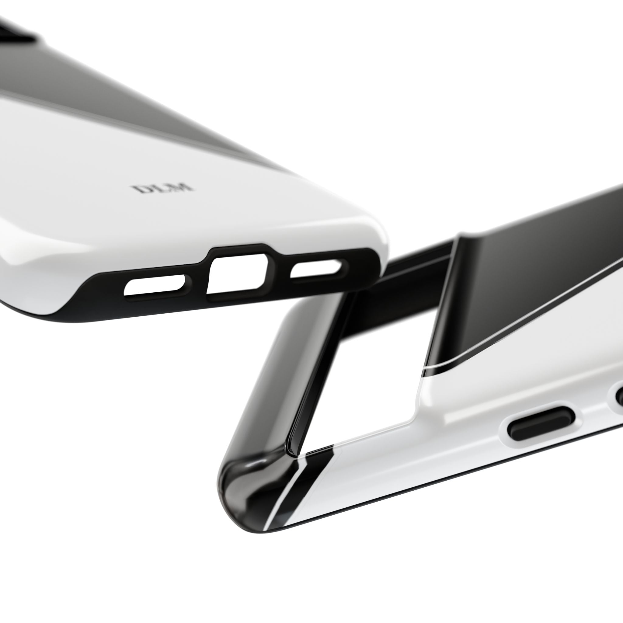 White/Black Two Tone Custom Initials Case