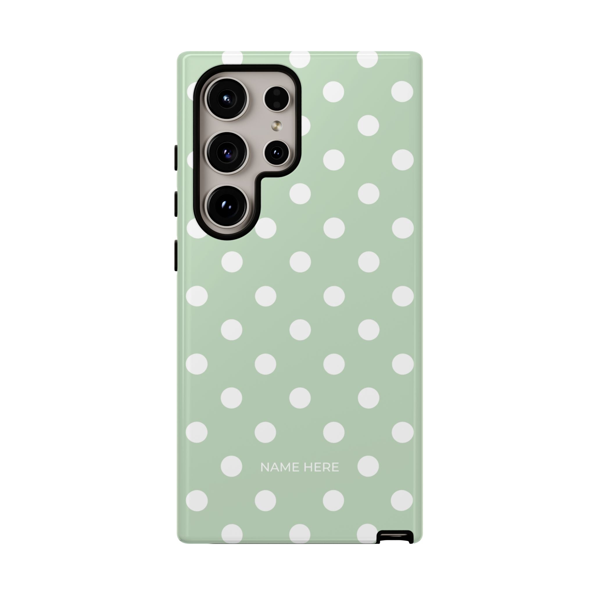 Green & White Polka Dot Customisable Case
