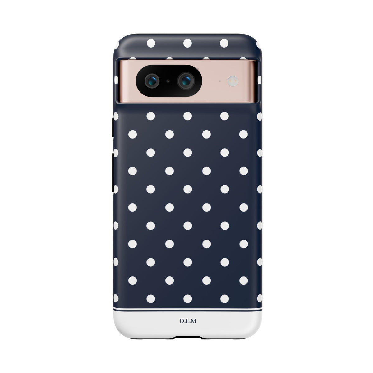 Navy Pearl Personalised Polka Dot Case