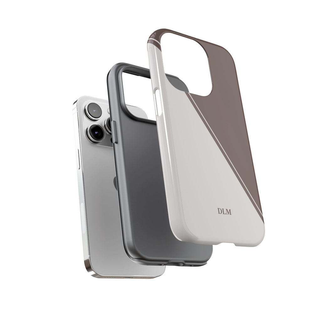 Brown/Cream Two Tone Custom Initials Case