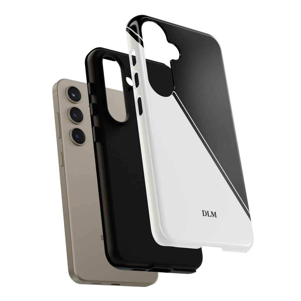 White/Black Two Tone Custom Initials Case