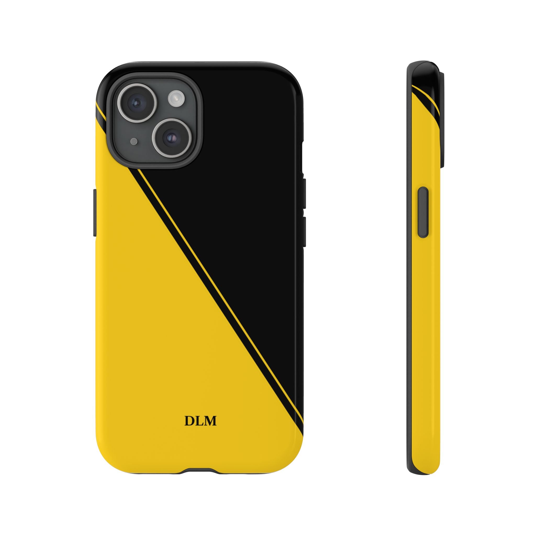 Yellow/Black Two Tone Custom Initials Case