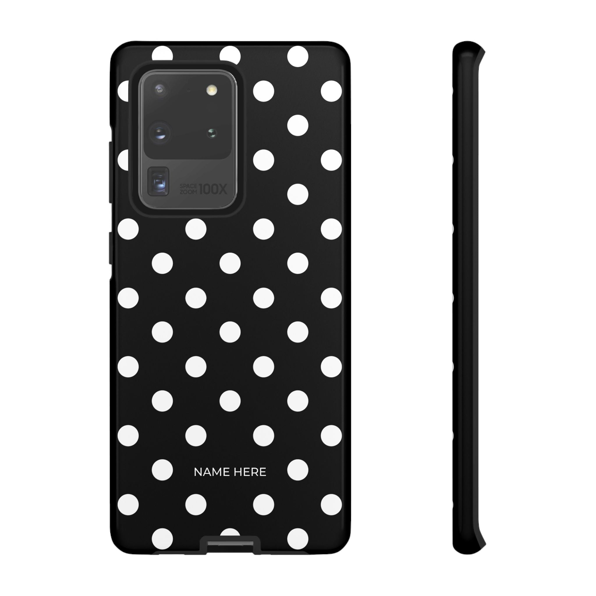 Black & White PolkaDot Customisable Case