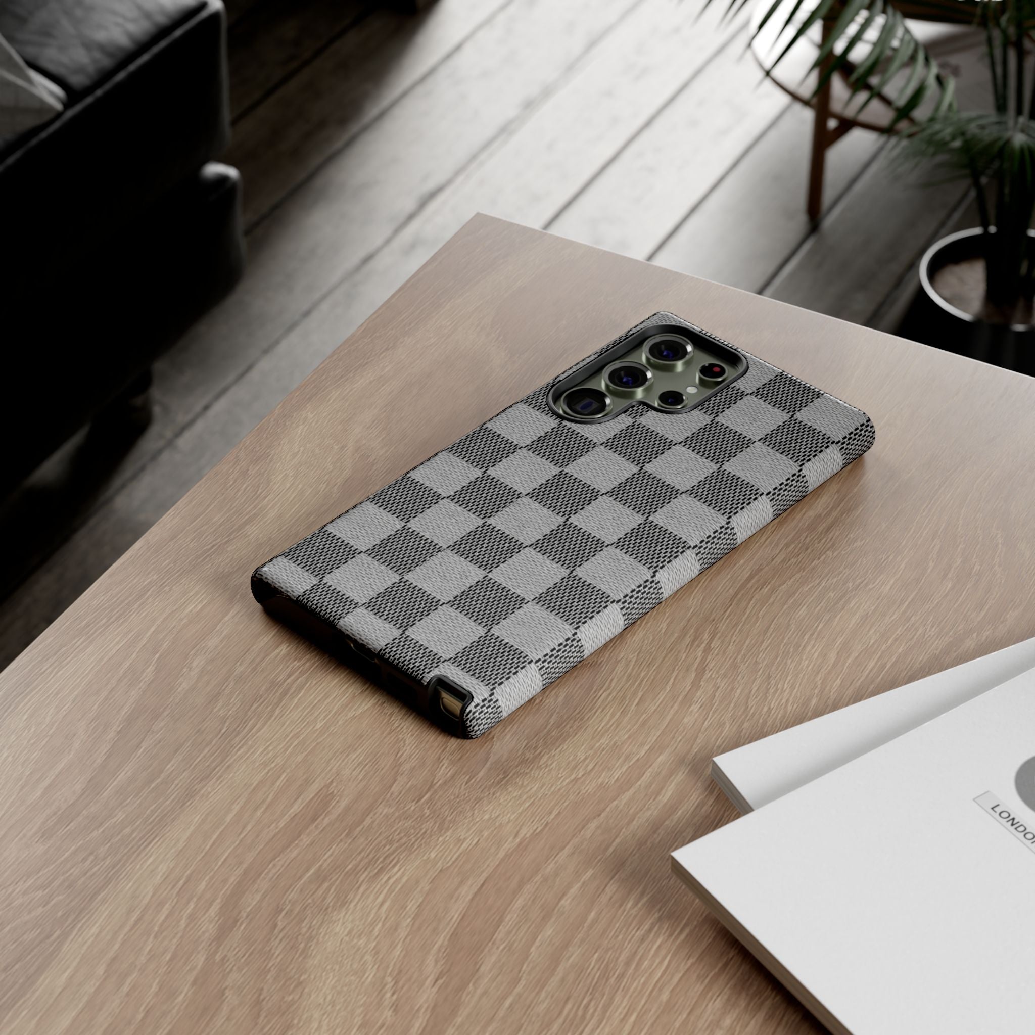 Checkered Grey Phone Case