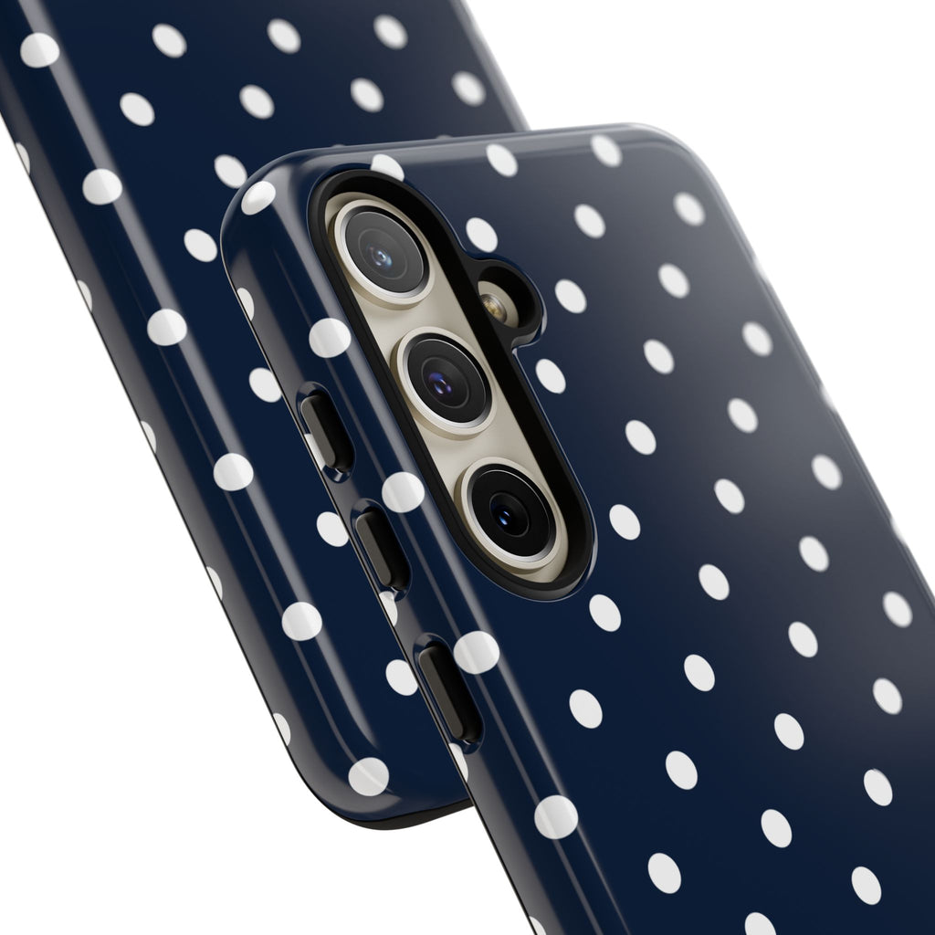 Navy Pearl Personalised Polka Dot Case