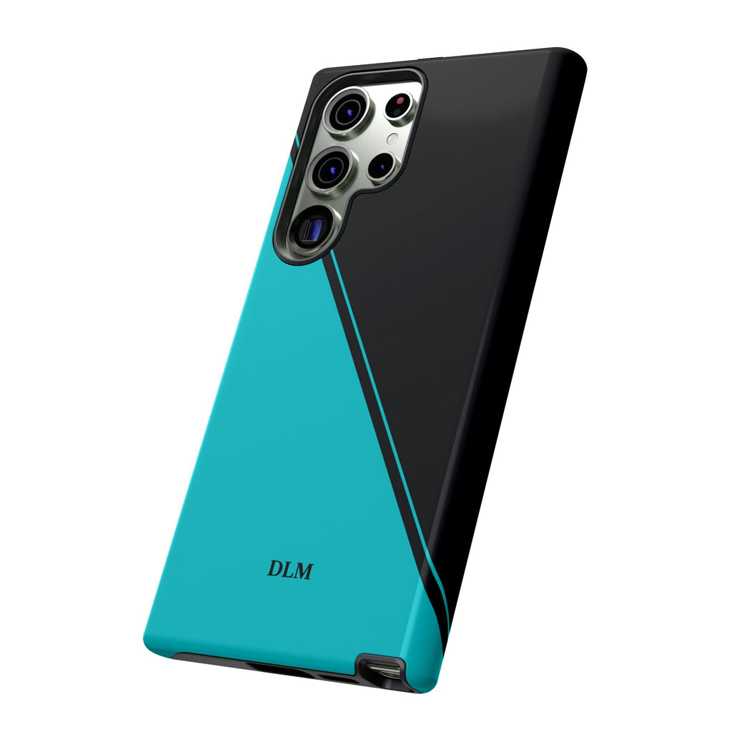 Tiffany/Black Two Tone Custom Initials Case