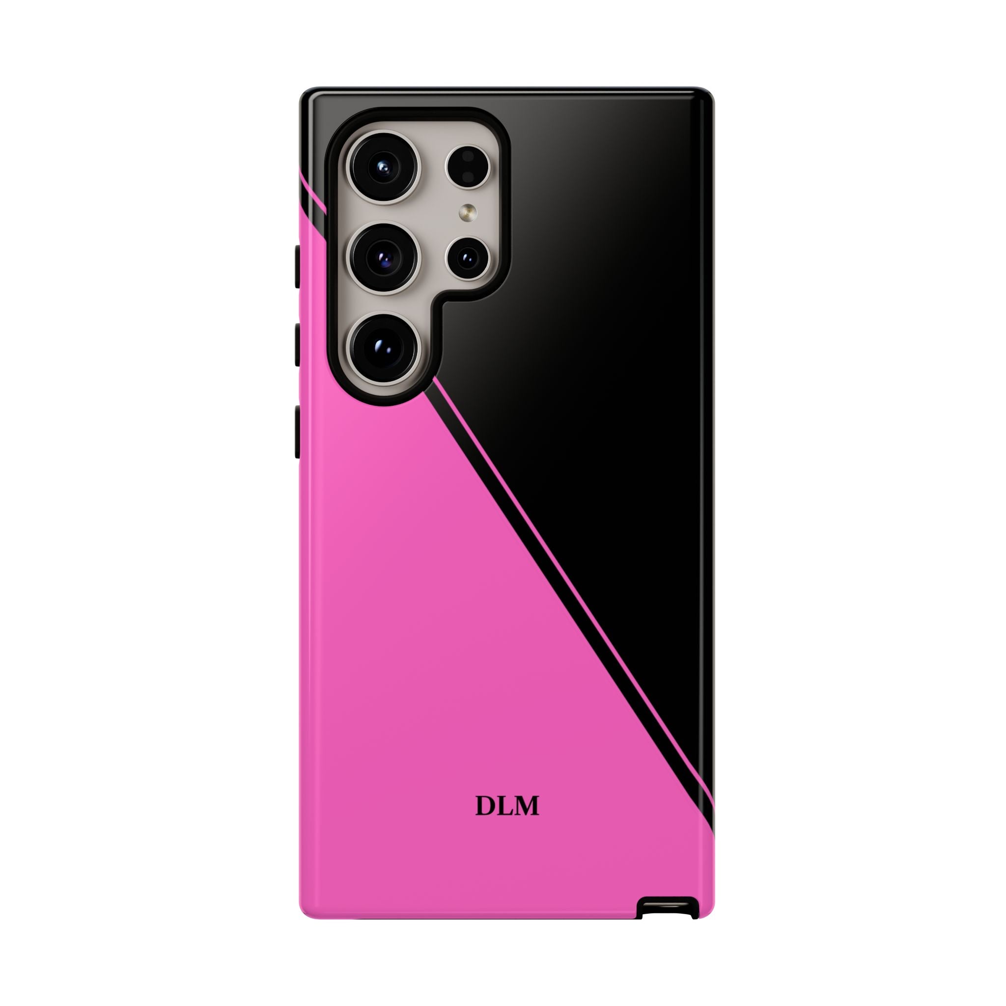 Pink/Black Two Tone Custom Initials Case