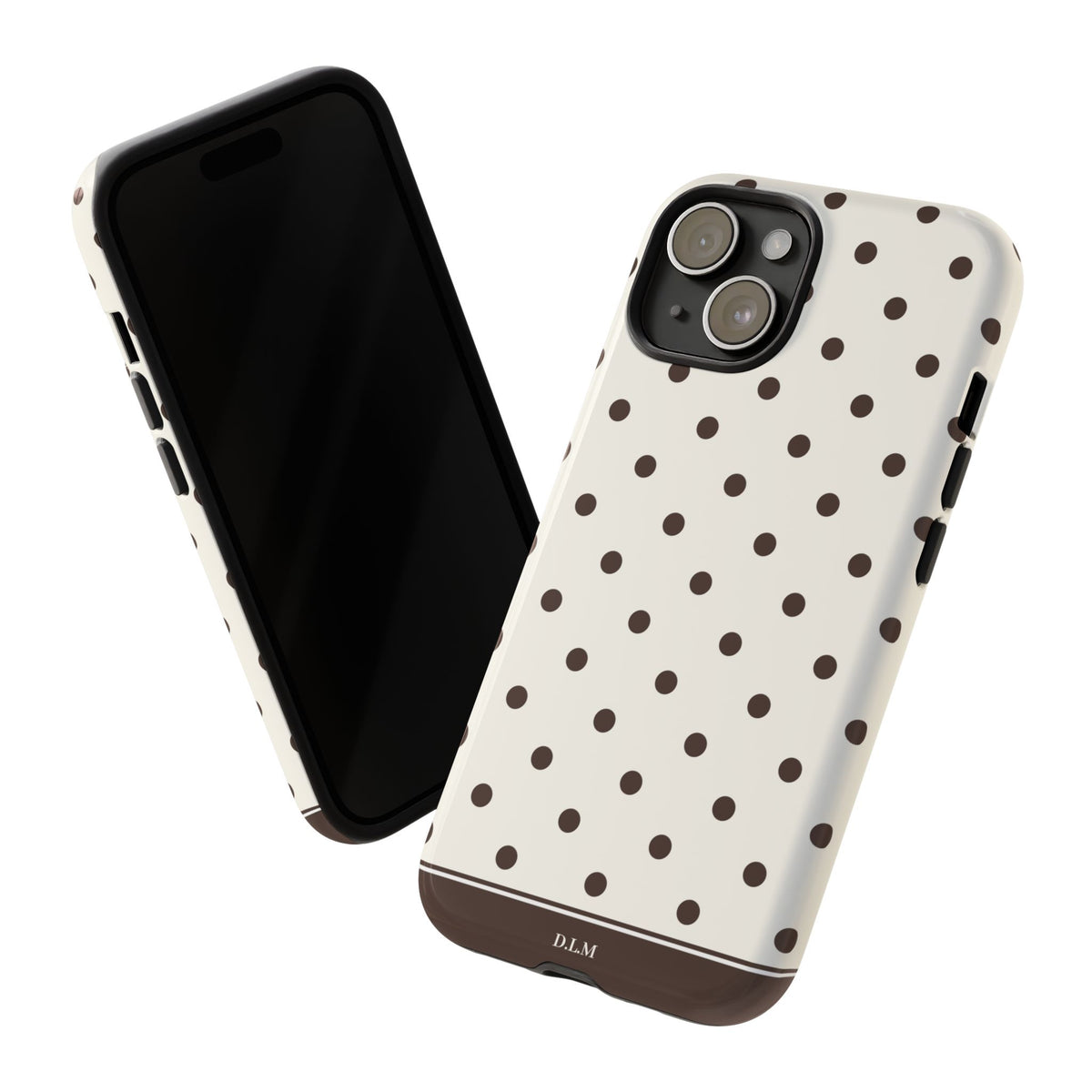 Creamy Mocha Personalised Polka Dot Case