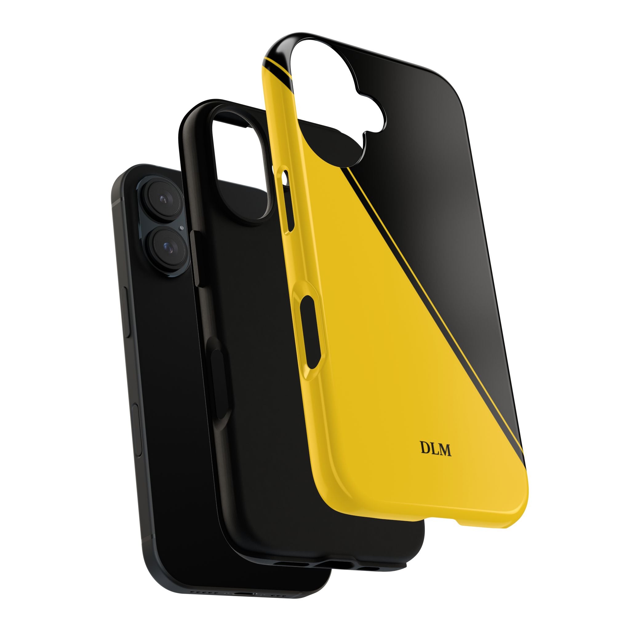 Yellow/Black Two Tone Custom Initials Case