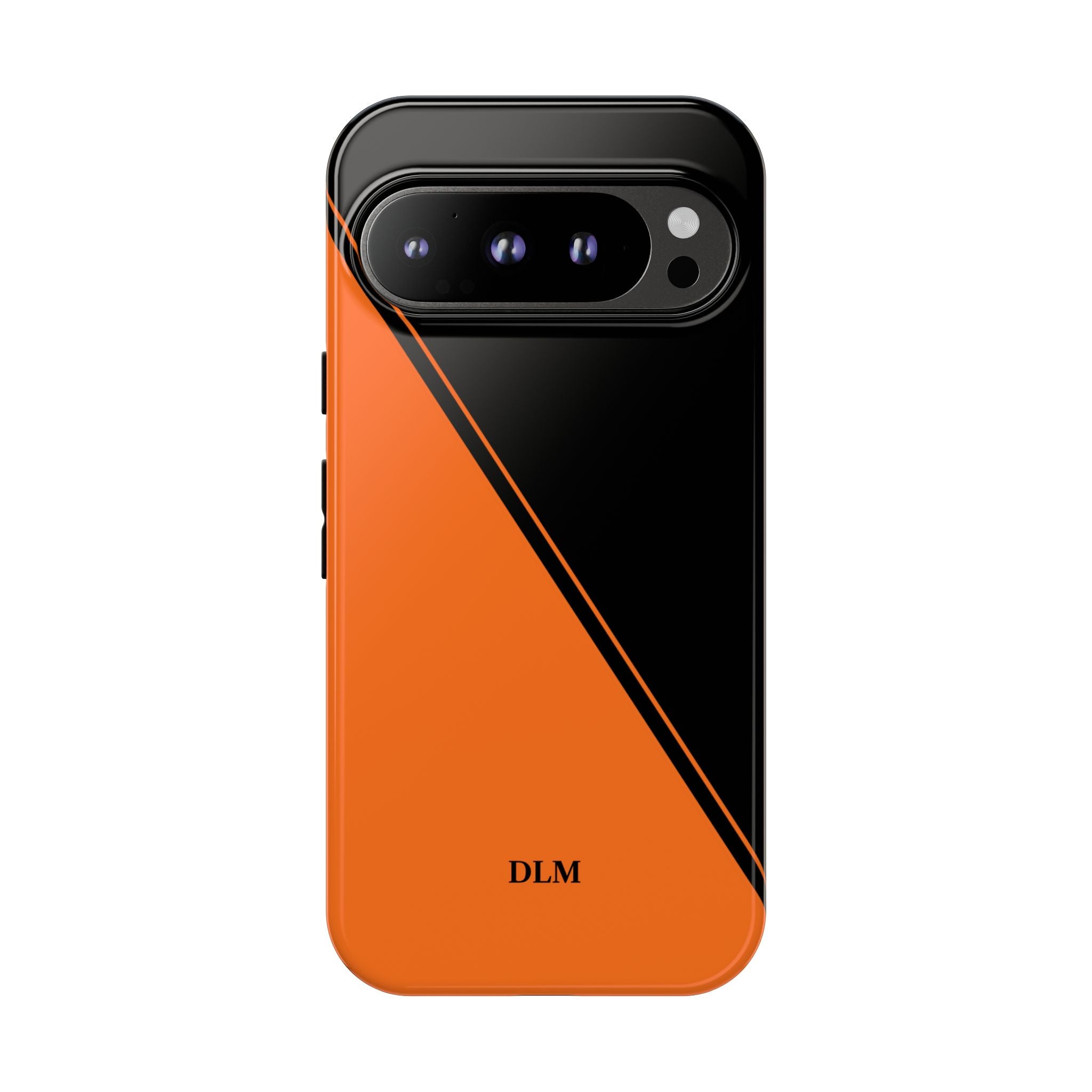 Orange/Black Two Tone Custom Initials Case