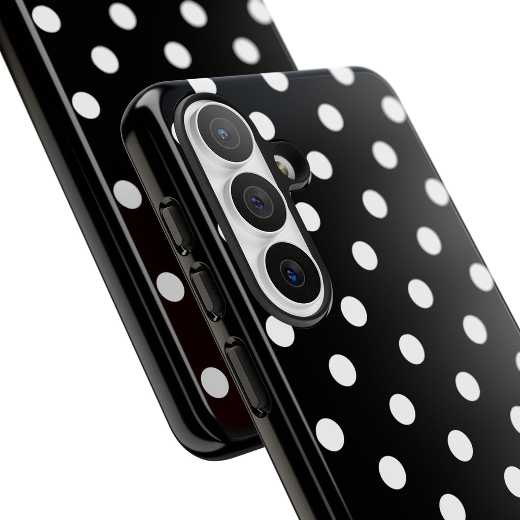 Black & White PolkaDot Customisable Case