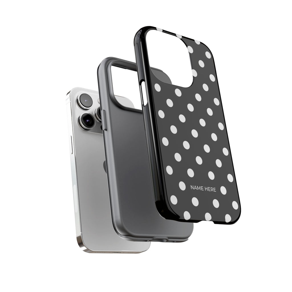 Black & White PolkaDot Customisable Case