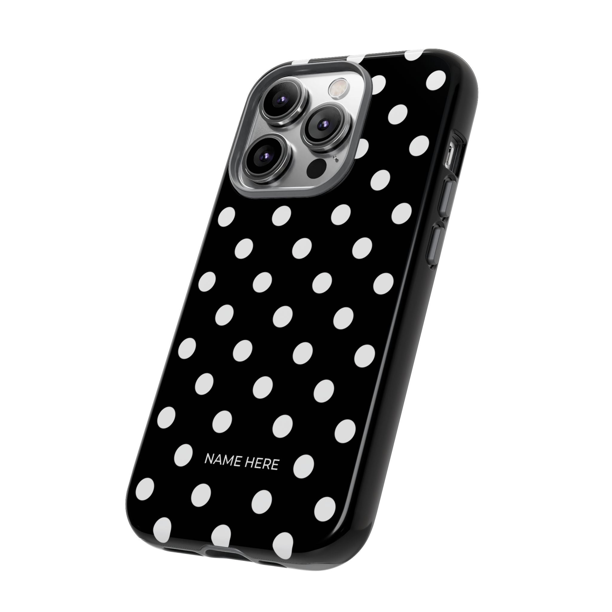 Black & White PolkaDot Customisable Case