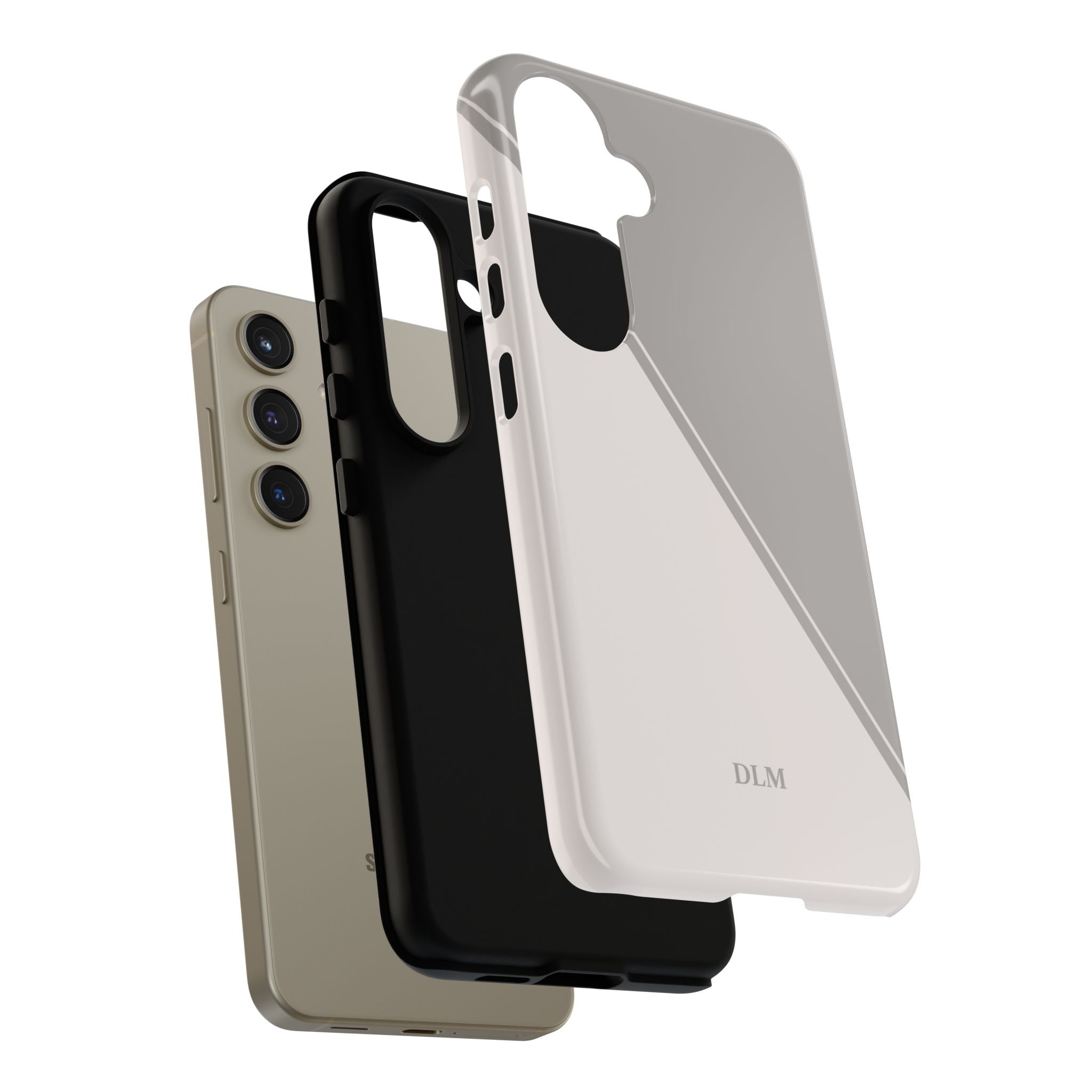 Grey Two Tone Case Custom Initials Case