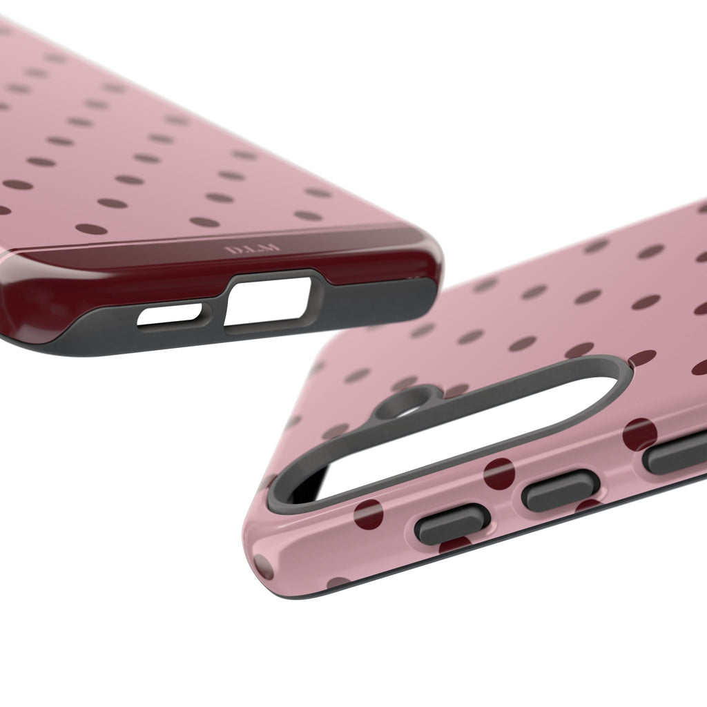 Berry Blush Personalised Polka Dot Case