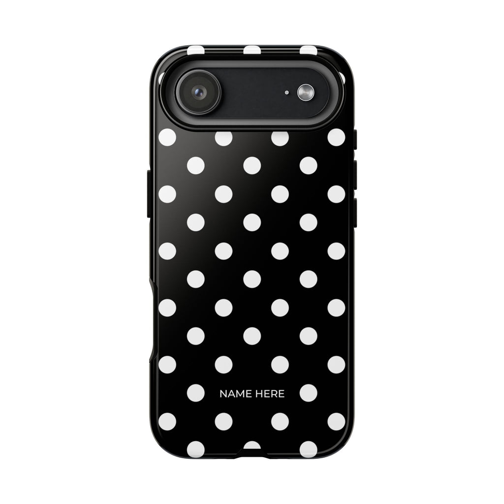 Black & White PolkaDot Customisable Case