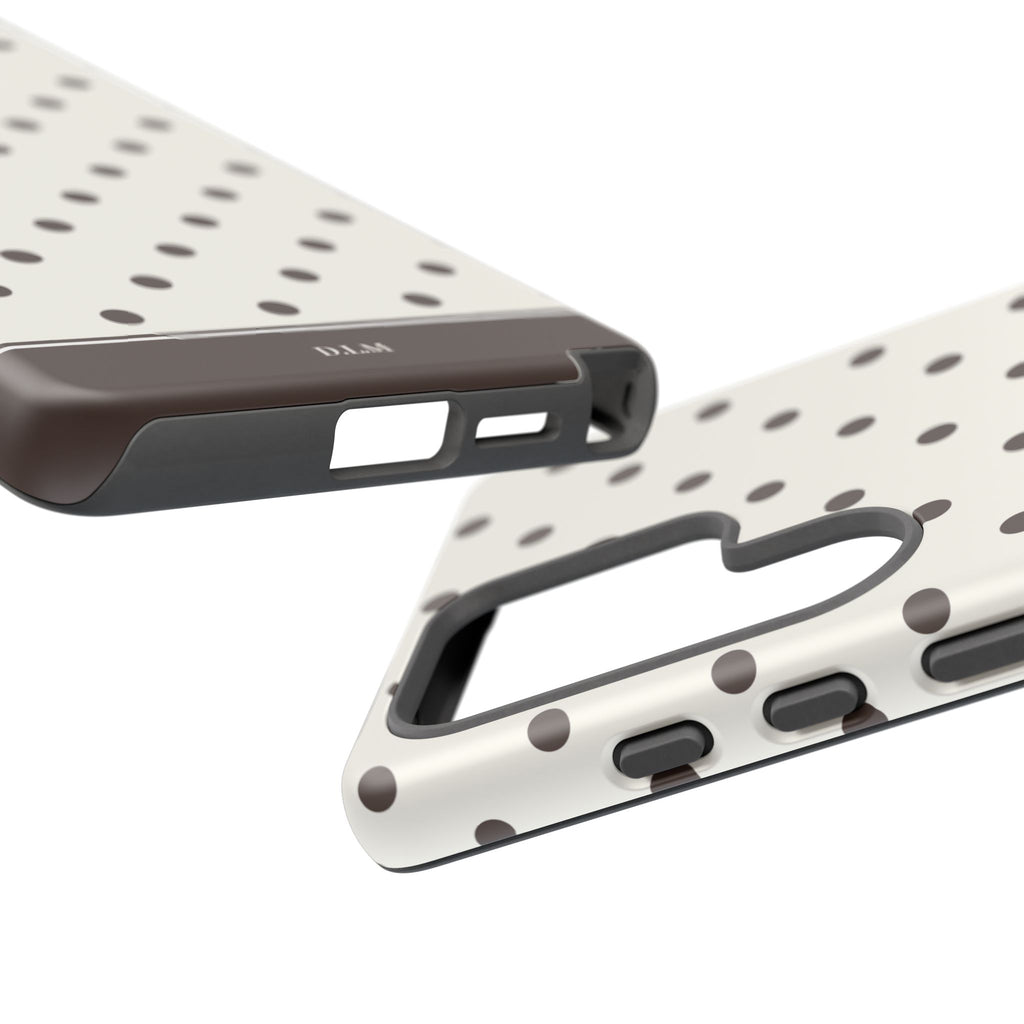 Creamy Mocha Personalised Polka Dot Case