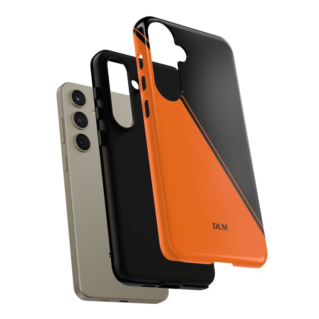 Orange/Black Two Tone Custom Initials Case