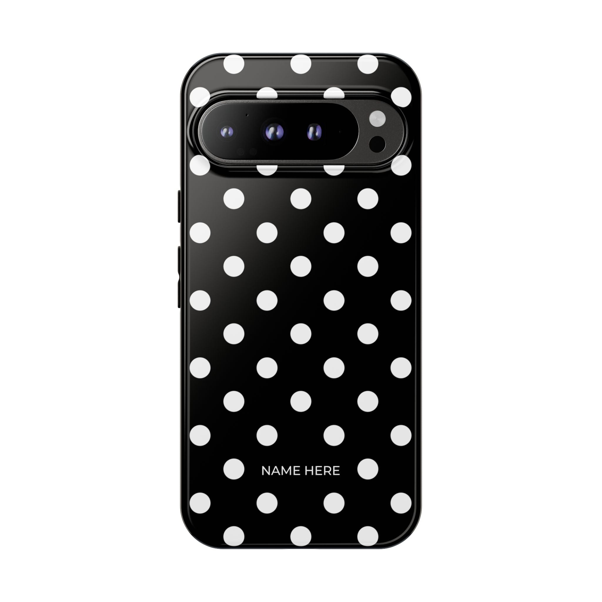 Black & White PolkaDot Customisable Case