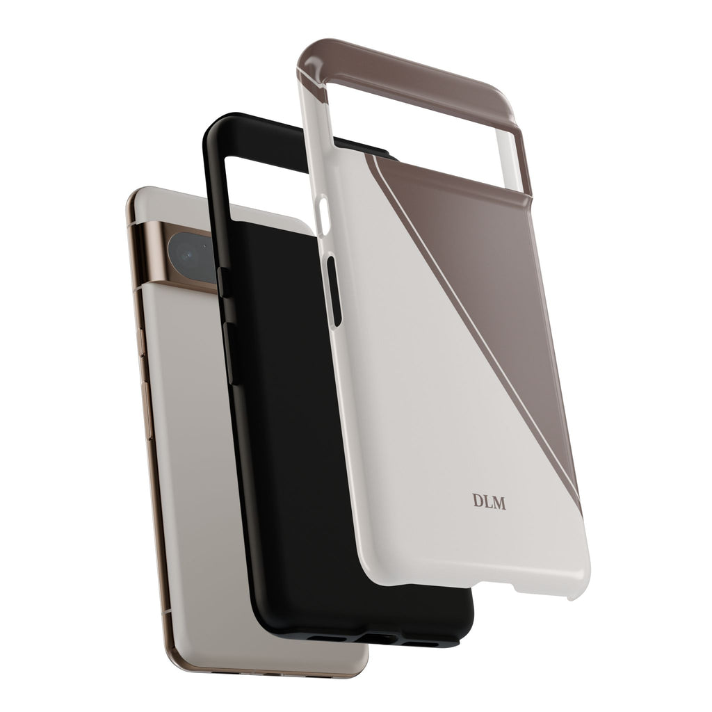 Brown/Cream Two Tone Custom Initials Case