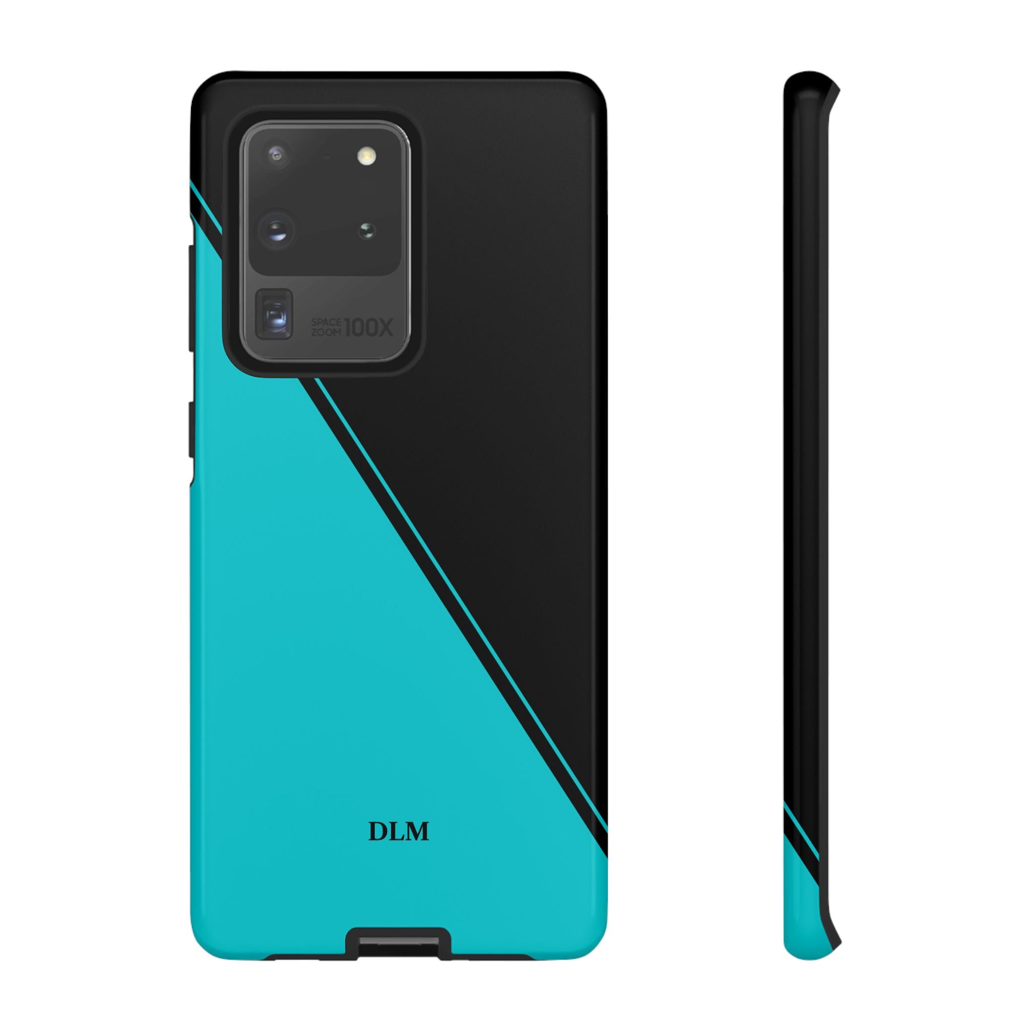 Tiffany/Black Two Tone Custom Initials Case