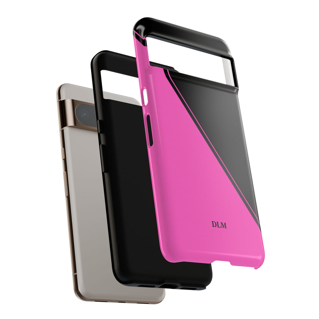 Pink/Black Two Tone Custom Initials Case