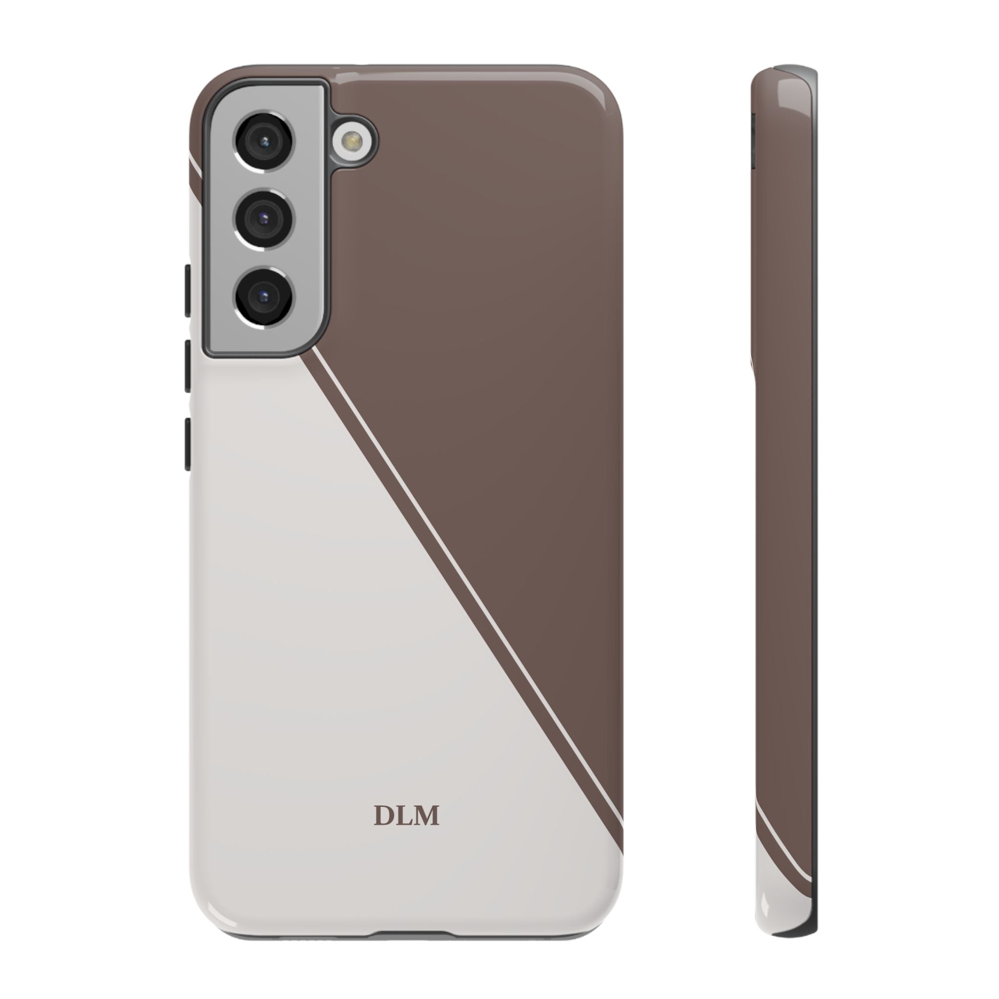 Brown/Cream Two Tone Custom Initials Case