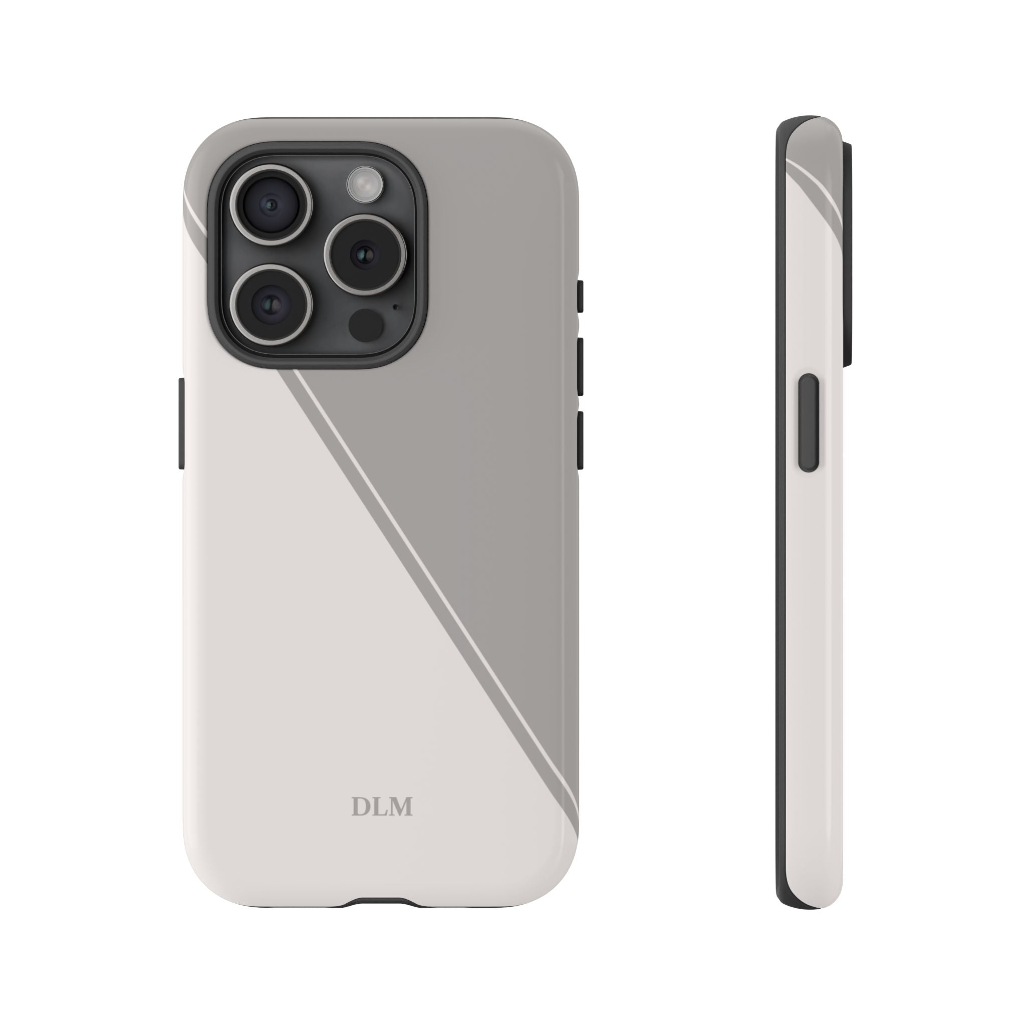 Grey Two Tone Case Custom Initials Case