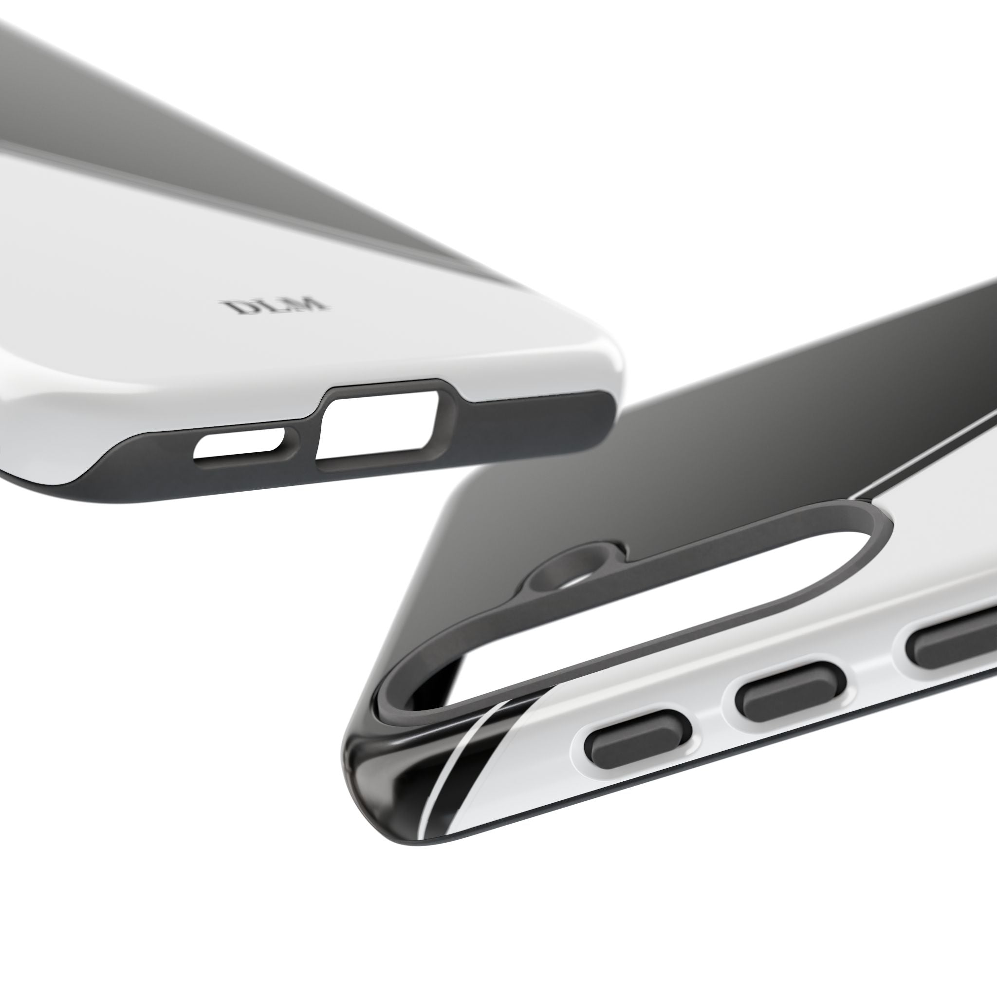 White/Black Two Tone Custom Initials Case